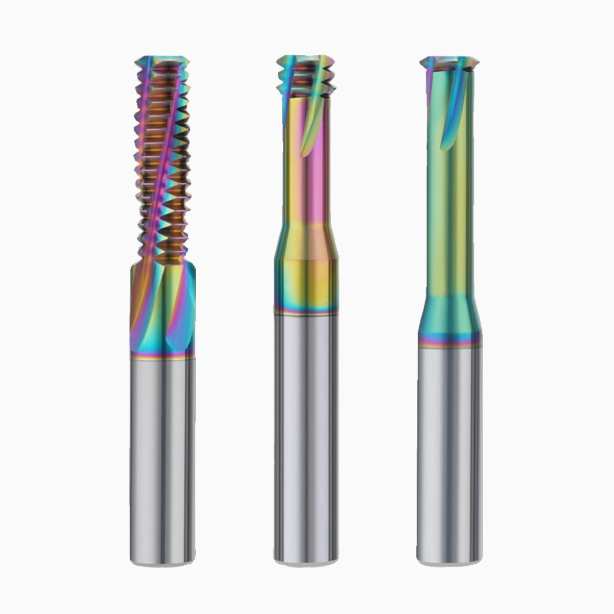 2136-65° aluminum with colorful thread milling cutter lengthened single tooth three-tooth full thread machining center tungsten carbide milling cutter M3M4M5 Shandong Denso Pricision Tools Co.,Ltd.